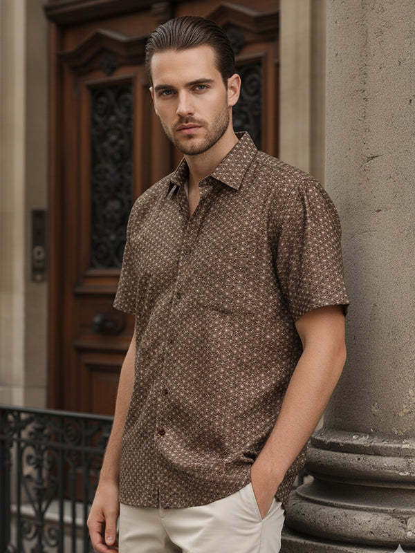 RADEN SHORT SLEEVE SHIRT (BRUNETTE BROWN)
